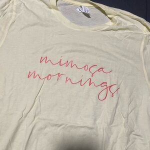 Pink Lily Yellow Short Sleeve Tee “mimosa mornings”